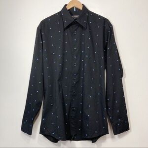 Bellissimo Black Pinstripe Dress Shirt Size L